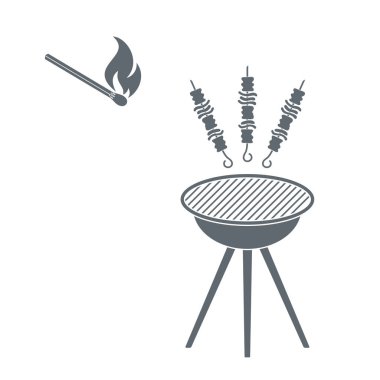 Izgara Kebap simgesi. Vektör illustratio