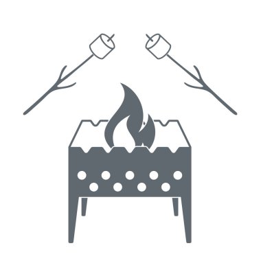 Mangal ve zephyr simgesi. Vektör illustratio