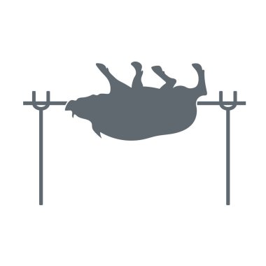 Izgara domuz simgesi. Vektör illustratio