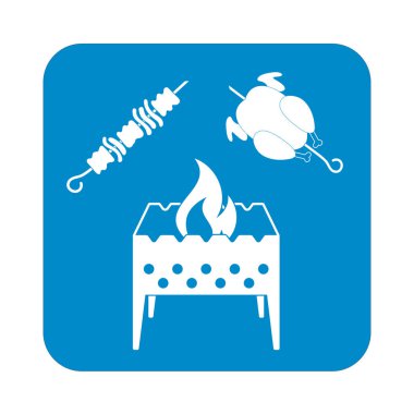 Mangal zephyr, kebap ve tavuk. Vektör illustratio