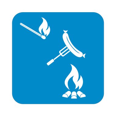 Izgara sausager simgesi. Vektör illustratio