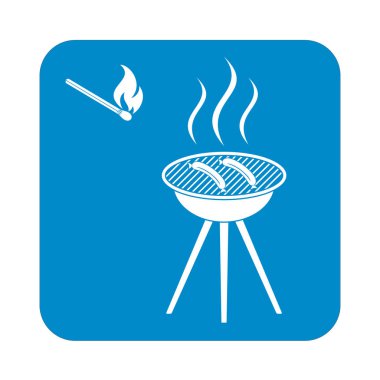 Mangal sucuk simgesi. Vektör çizim