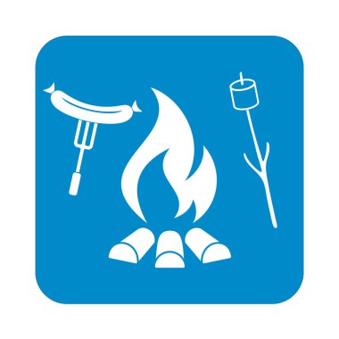 Izgara sosis ve zephyr simgesi. Vektör illustratio