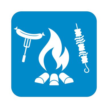 Izgara Kebap simgesi. Vektör illustratio