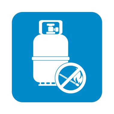 Kamp gaz şişesi simgesi. Düz simgesi izole. Vektör illustratio