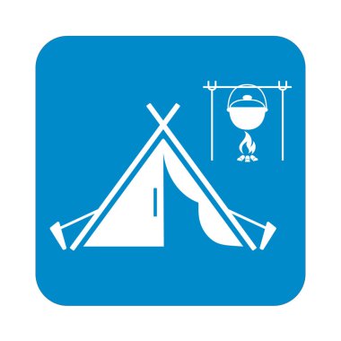 Stilize simge Turizm çadır. Vektör illustratio