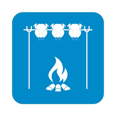 Izgara tavuk simgesi. Vektör illustratio