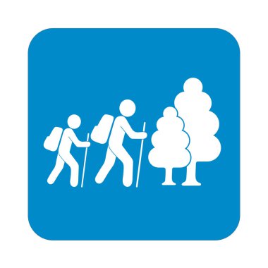 Simge illüstrasyon izole vektör işareti işaret hiking