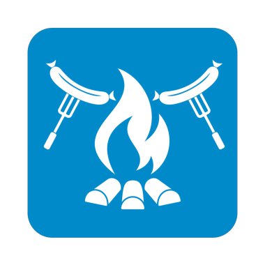 Izgara sosis simgesi. Vektör illustratio