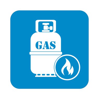 Kamp ocağı gaz şişesi simge vektör ile. Vektör çizim