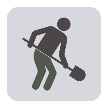 Kazıcı küreği simgesi olan. Vektör çizim