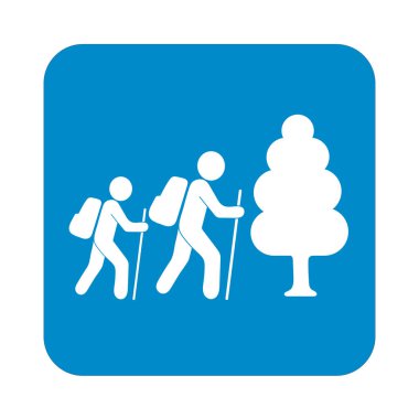 Simge illüstrasyon izole vektör işareti işaret hiking