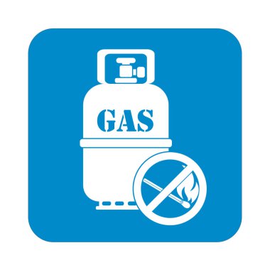 Kamp gaz şişesi simgesi. Düz simgesi izole. Vektör illustratio