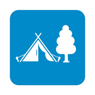 Stilize simge Turizm çadır. Vektör illustratio