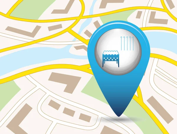 Mangal ızgarası ile şiş simgesini. Vektör illustratio