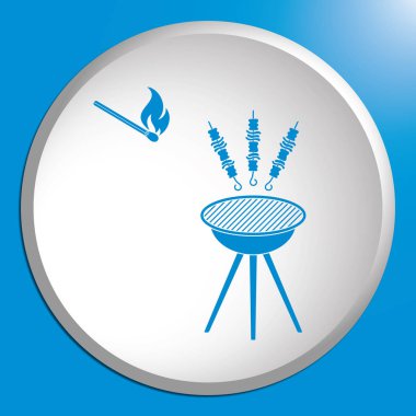 Izgara Kebap simgesi. Vektör illustratio