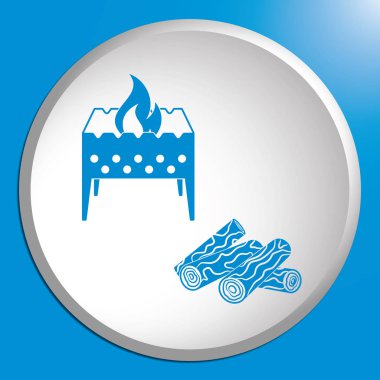 Mangal ve yakacak odun simgesi. Vektör illustratio