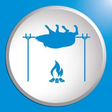 Izgara domuz simgesi. Vektör illustratio