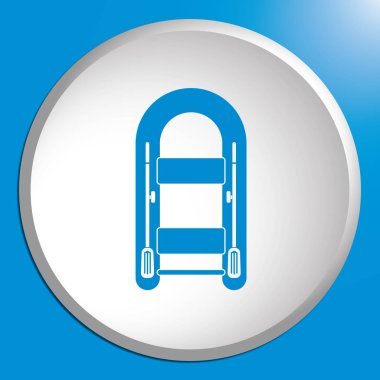 Şişme tekne kürek basit simgesi ile izole