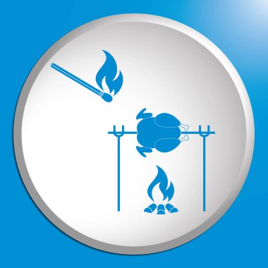 Izgara tavuk simgesi. Vektör illustratio