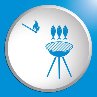 Izgara balık simgesi. Vektör illustratio