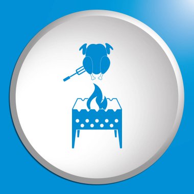 Mangal şiş ve tavuk simgesi. Vektör illustratio