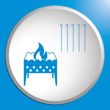 Kamp mangal simgesi. Vektör illustratio