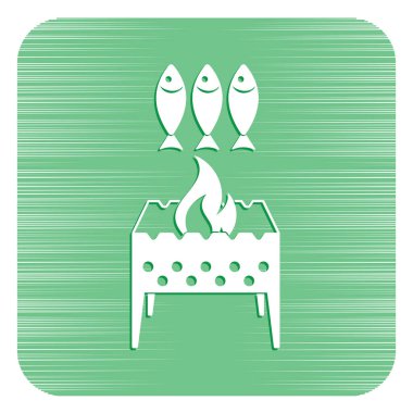 Izgara balık simgesi. Vektör illustratio