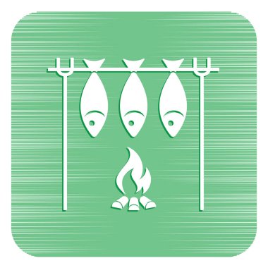 Izgara balık simgesi. Vektör illustratio