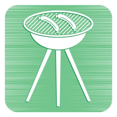 Mangal sucuk simgesi. Vektör çizim