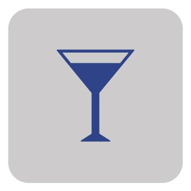 Kokteyl cam işareti ile martini votka simgesi. Vektör illustratio