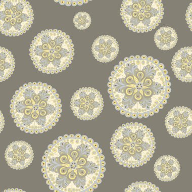 Soyut yuvarlak süsleme sorunsuz. Elle çizilmiş doodle. Vektör çizim