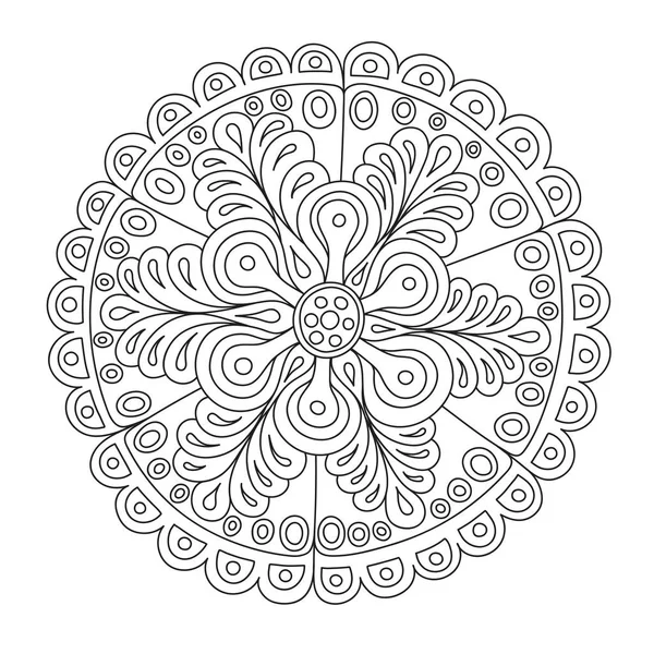 Astratto Ornamento Rotondo Scarabocchio Disegnato Mano Illustrazione Vettoriale — Vettoriale Stock