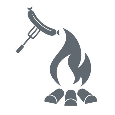 Mangal sucuk simgesi. Vektör çizim