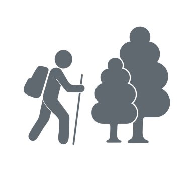 Simge illüstrasyon izole vektör işareti işaret hiking