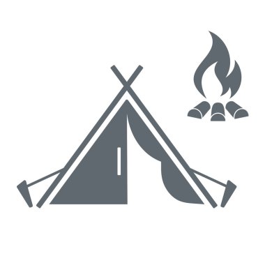 Stilize simge Turizm çadır. Vektör illustratio