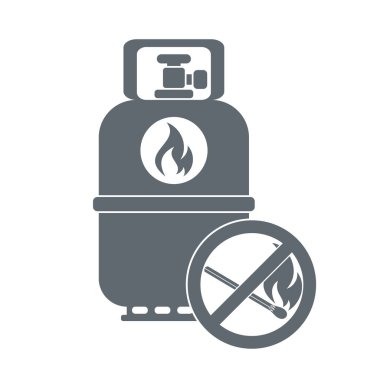 Kamp gaz şişesi simgesi. Düz simgesi izole. Vektör illustratio