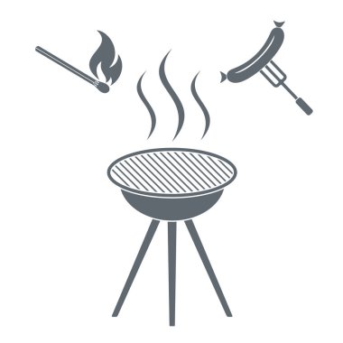Mangal sucuk simgesi. Vektör çizim