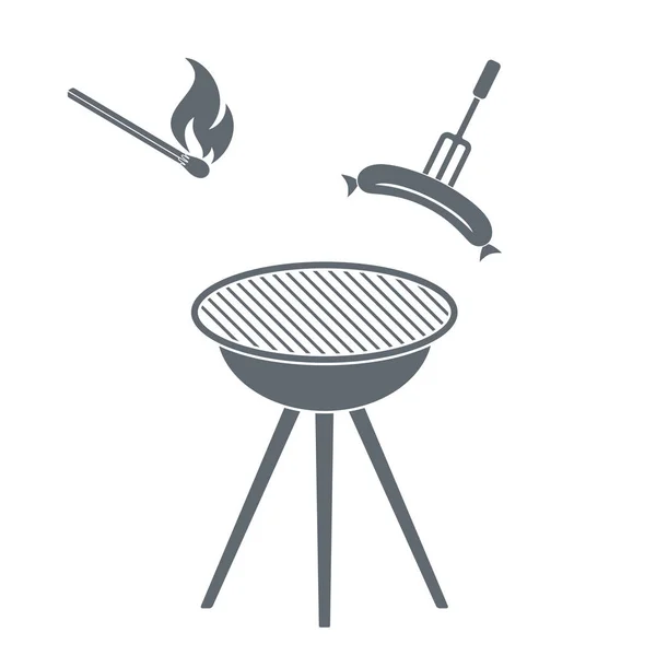 Barbecue Worst Pictogram Vectorillustratie — Stockvector