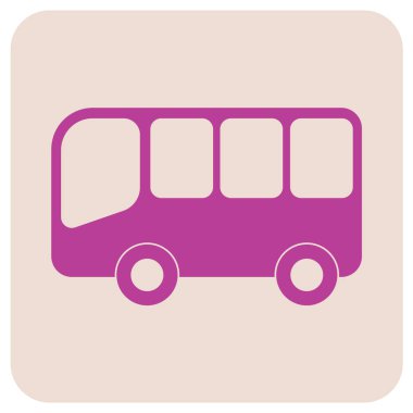 Otobüs simge vektör düz işareti dolu