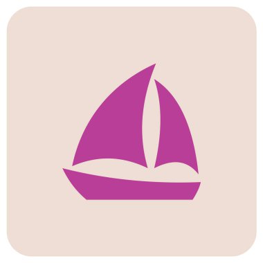 Yelkenli ikonu basit düz biçim vektör işareti