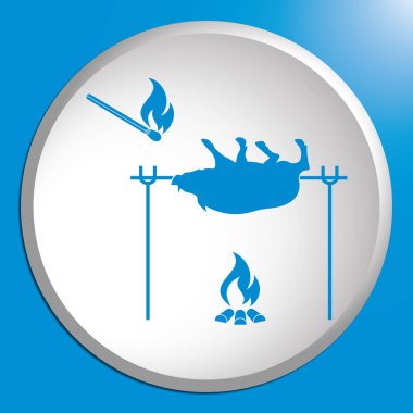 Izgara domuz simgesi. Vektör illustratio