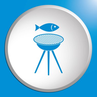 Izgara balık simgesi. Vektör illustratio