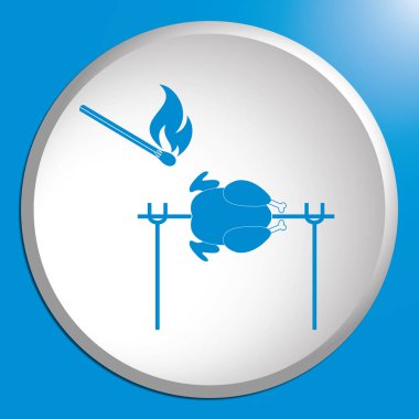 Izgara tavuk simgesi. Vektör illustratio