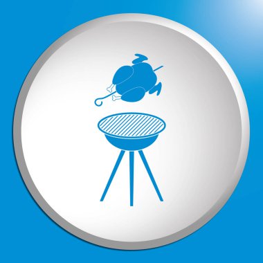 Izgara tavuk simgesi. Vektör illustratio