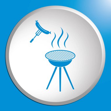 Mangal sucuk simgesi. Vektör çizim