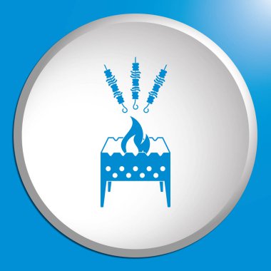 Kebap simgesi olan mangal ızgarası. Vektör illustratio