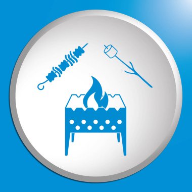 Mangal, Zephyr'i ve Kebap simgesi. Vektör illustratio