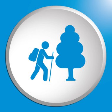Simge illüstrasyon izole vektör işareti işaret hiking