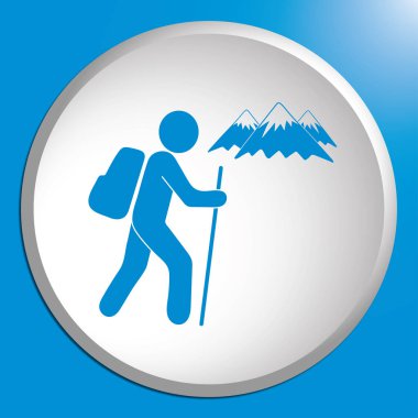 Simge illüstrasyon izole vektör işareti işaret hiking